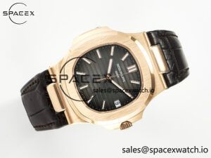 Nautilus 5711/1R RG 3KF 1:1 Best Edition Brown Textured Dial on Brown Leather Strap A324 Super Clone V2 - Image 8