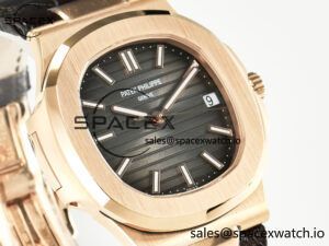 Nautilus 5711/1R RG 3KF 1:1 Best Edition Brown Textured Dial on Brown Leather Strap A324 Super Clone V2 - Image 3