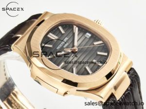 Nautilus 5711/1R RG 3KF 1:1 Best Edition Brown Textured Dial on Brown Leather Strap A324 Super Clone V2 - Image 6