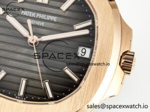 Nautilus 5711/1R RG 3KF 1:1 Best Edition Brown Textured Dial on Brown Leather Strap A324 Super Clone V2 - Image 10