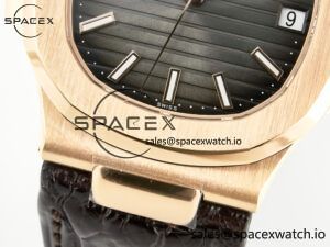 Nautilus 5711/1R RG 3KF 1:1 Best Edition Brown Textured Dial on Brown Leather Strap A324 Super Clone V2 - Image 11