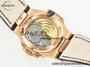 Nautilus 5711/1R RG 3KF 1:1 Best Edition Brown Textured Dial on Brown Leather Strap A324 Super Clone V2 - Image 15