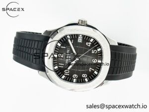 Aquanaut 5167A SS 3KF 1:1 Best Edition Black Dial on Black Rubber Strap A324 Super Clone（New clasp） - Image 7