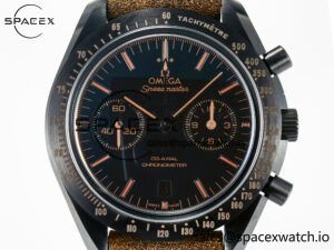 Speedmaster “Dark Side of The Moon” Real Ceramic N1F 1:1 Best Edition Vintage Black on Brown Leather Strap A9300 - Image 2