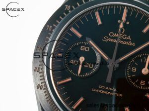 Speedmaster “Dark Side of The Moon” Real Ceramic N1F 1:1 Best Edition Vintage Black on Brown Leather Strap A9300 - Image 11