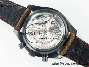 Speedmaster “Dark Side of The Moon” Real Ceramic N1F 1:1 Best Edition Vintage Black on Brown Leather Strap A9300 - Image 17