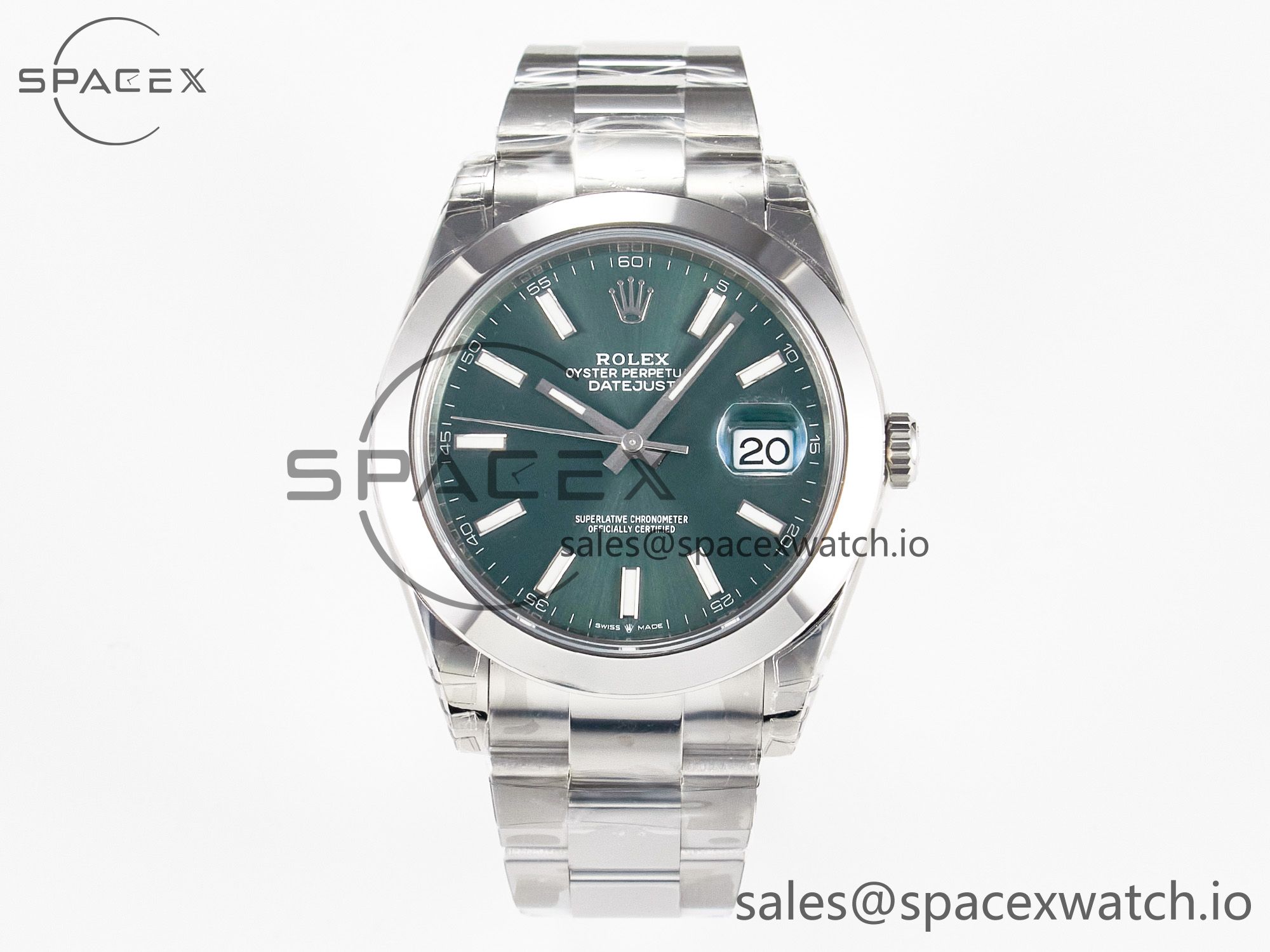 IMG_7195 拷贝 DateJust 41 126330 904L SS VSF 1:1 Best Edition Green Dial on Oyster Bracelet VS3235 - Image 1