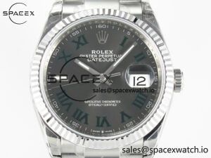 DateJust 36 SS 116234 VSF 1:1 Best Edition 904L Steel Gray Green Roman Dial on oyster Bracelet VS3235 - Image 2