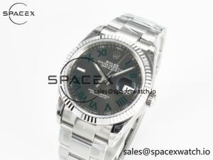 DateJust 36 SS 116234 VSF 1:1 Best Edition 904L Steel Gray Green Roman Dial on oyster Bracelet VS3235 - Image 4