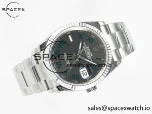 DateJust 36 SS 116234 VSF 1:1 Best Edition 904L Steel Gray Green Roman Dial on oyster Bracelet VS3235 - Image 8