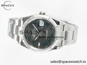 DateJust 36 SS 116234 VSF 1:1 Best Edition 904L Steel Gray Green Roman Dial on oyster Bracelet VS3235 - Image 7