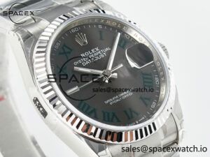 DateJust 36 SS 116234 VSF 1:1 Best Edition 904L Steel Gray Green Roman Dial on oyster Bracelet VS3235 - Image 3