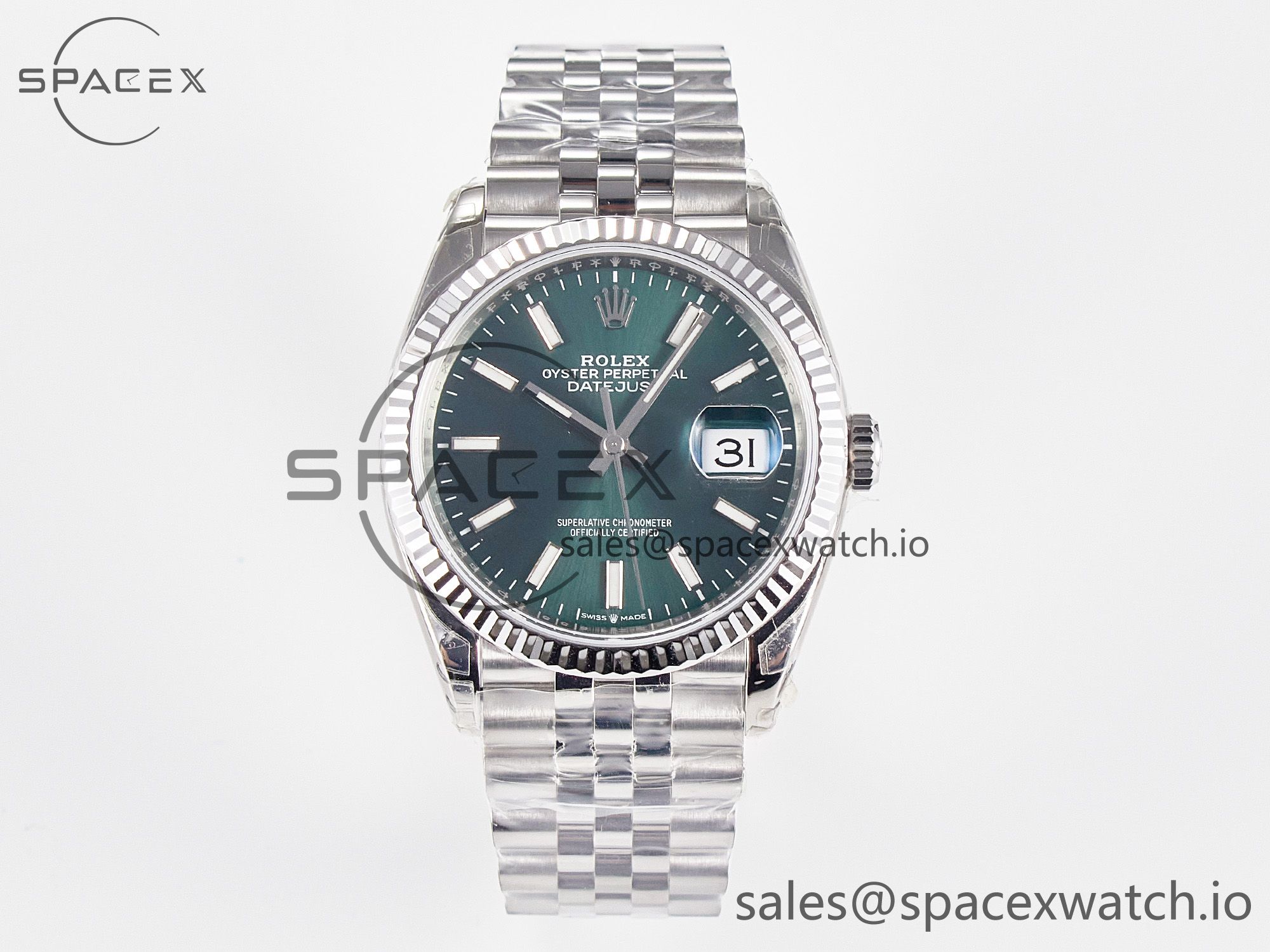 IMG_7339 拷贝 DateJust 36 126200 904L SS VSF 1:1 Best Edition Green Dial on Jubilee Bracelet VS3235 - Image 1