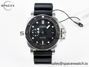 PAM683 Luminor Submersible 42mm VSF Best Edition Black Dial on Rubber Strap P900 Clone
