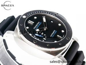 PAM683 Luminor Submersible 42mm VSF Best Edition Black Dial on Rubber Strap P900 Clone - Image 6