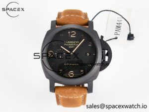 PAM441 Luminor Due VSF Best Edition Black Dial Black Carbon Bezel on Brown Asso Strap AXXXIV