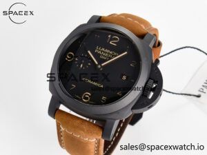 PAM441 Luminor Due VSF Best Edition Black Dial Black Carbon Bezel on Brown Asso Strap AXXXIV - Image 4