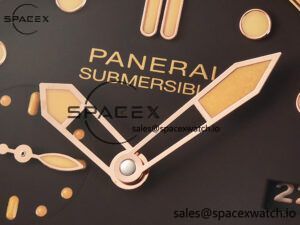 PAM968 V Bronzo VSF 1:1 Best Edition Brown Ceramic Bezel and Dial on Brown Calfskin Strap P.9010 Clone - Image 9