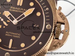 PAM968 V Bronzo VSF 1:1 Best Edition Brown Ceramic Bezel and Dial on Brown Calfskin Strap P.9010 Clone - Image 10