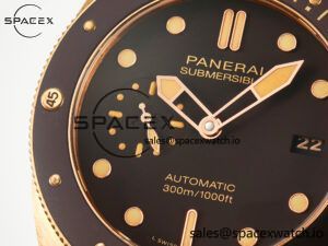 PAM968 V Bronzo VSF 1:1 Best Edition Brown Ceramic Bezel and Dial on Brown Calfskin Strap P.9010 Clone - Image 11