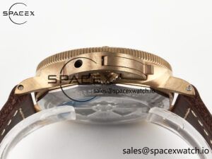 PAM968 V Bronzo VSF 1:1 Best Edition Brown Ceramic Bezel and Dial on Brown Calfskin Strap P.9010 Clone - Image 15