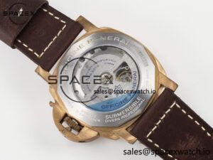 PAM968 V Bronzo VSF 1:1 Best Edition Brown Ceramic Bezel and Dial on Brown Calfskin Strap P.9010 Clone - Image 17