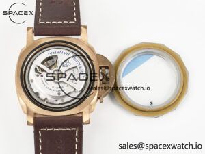 PAM968 V Bronzo VSF 1:1 Best Edition Brown Ceramic Bezel and Dial on Brown Calfskin Strap P.9010 Clone - Image 18