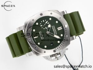 PAM1055 Luminor Submersible 42mm Verde Militare VSF 1:1 Best Edition on Green Rubber Strap P.900 Clone - Image 8