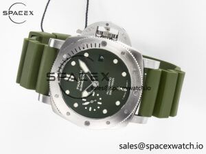 PAM1055 Luminor Submersible 42mm Verde Militare VSF 1:1 Best Edition on Green Rubber Strap P.900 Clone - Image 7
