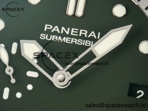 PAM1055 Luminor Submersible 42mm Verde Militare VSF 1:1 Best Edition on Green Rubber Strap P.900 Clone - Image 9