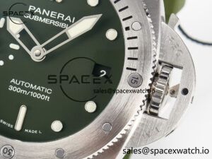 PAM1055 Luminor Submersible 42mm Verde Militare VSF 1:1 Best Edition on Green Rubber Strap P.900 Clone - Image 10