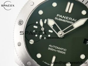 PAM1055 Luminor Submersible 42mm Verde Militare VSF 1:1 Best Edition on Green Rubber Strap P.900 Clone - Image 11