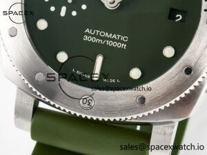 PAM1055 Luminor Submersible 42mm Verde Militare VSF 1:1 Best Edition on Green Rubber Strap P.900 Clone - Image 13