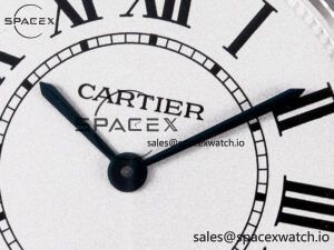 Ronde De Cartier 36mm DRF 1:1 Best Edition Sandblasted Silver-Plated White Dial on Black Leather Strap Ronda Quartz - Image 9
