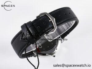 Ronde De Cartier 36mm DRF 1:1 Best Edition Sandblasted Silver-Plated White Dial on Black Leather Strap Ronda Quartz - Image 15