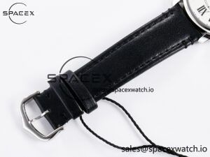 Ronde De Cartier 36mm DRF 1:1 Best Edition Sandblasted Silver-Plated White Dial on Black Leather Strap Ronda Quartz - Image 18