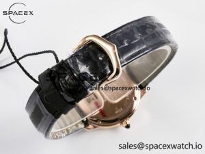 Ronde De Cartier 29mm RG DRF 1:1 Best Edition Sandblasted Silver-Plated White Dial on Black Leather Strap Ronda Quartz - Image 15