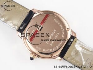Ronde De Cartier 29mm RG DRF 1:1 Best Edition Sandblasted Silver-Plated White Dial on Black Leather Strap Ronda Quartz - Image 16