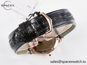 Ronde De Cartier 36mm RG DRF 1:1 Best Edition Sandblasted Silver-Plated White Dial on Black Leather Strap Ronda Quartz - Image 15
