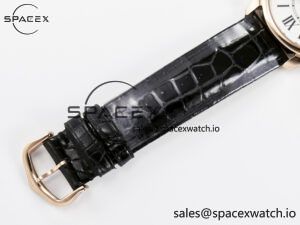 Ronde De Cartier 36mm RG DRF 1:1 Best Edition Sandblasted Silver-Plated White Dial on Black Leather Strap Ronda Quartz - Image 18