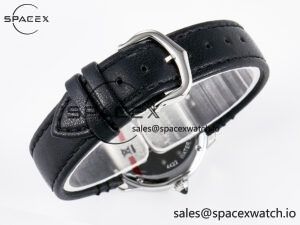 Ronde De Cartier 29mm DRF 1:1 Best Edition Sandblasted Silver-Plated White Dial on Black Leather Strap Ronda Quartz - Image 15
