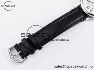 Ronde De Cartier 29mm DRF 1:1 Best Edition Sandblasted Silver-Plated White Dial on Black Leather Strap Ronda Quartz - Image 18