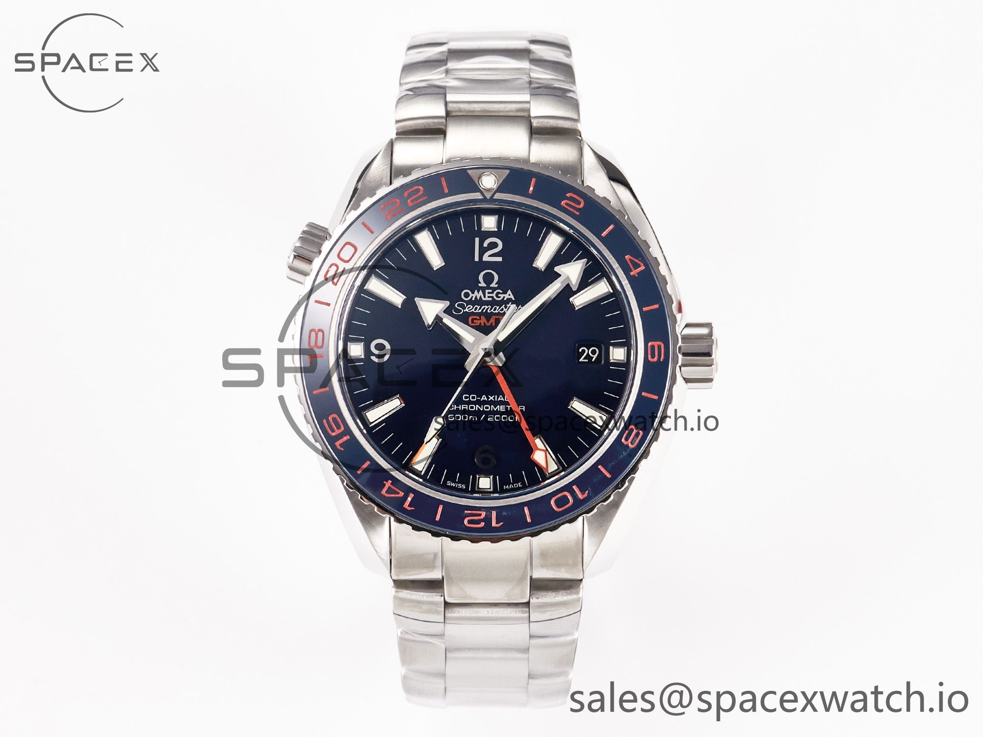 IMG_7769 拷贝 Planet Ocean 600M Co-Axial GMT 43.5mm VSF 1:1 Best Edition Blue Dial Blue Ceramic Bezel on SS Bracelet A8605 Super Clone - Image 1