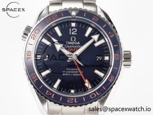 Planet Ocean 600M Co-Axial GMT 43.5mm VSF 1:1 Best Edition Blue Dial Blue Ceramic Bezel on SS Bracelet A8605 Super Clone - Image 2