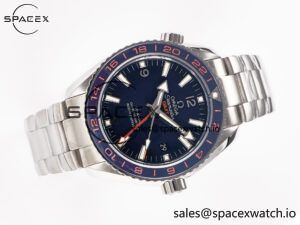 Planet Ocean 600M Co-Axial GMT 43.5mm VSF 1:1 Best Edition Blue Dial Blue Ceramic Bezel on SS Bracelet A8605 Super Clone - Image 8