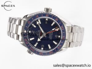 Planet Ocean 600M Co-Axial GMT 43.5mm VSF 1:1 Best Edition Blue Dial Blue Ceramic Bezel on SS Bracelet A8605 Super Clone - Image 7