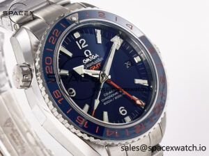 Planet Ocean 600M Co-Axial GMT 43.5mm VSF 1:1 Best Edition Blue Dial Blue Ceramic Bezel on SS Bracelet A8605 Super Clone - Image 3