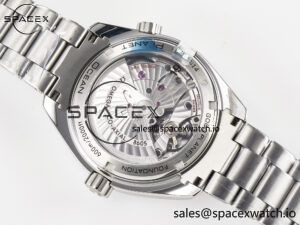 Planet Ocean 600M Co-Axial GMT 43.5mm VSF 1:1 Best Edition Blue Dial Blue Ceramic Bezel on SS Bracelet A8605 Super Clone - Image 16