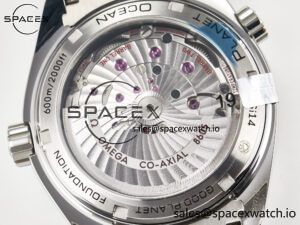 Planet Ocean 600M Co-Axial GMT 43.5mm VSF 1:1 Best Edition Blue Dial Blue Ceramic Bezel on SS Bracelet A8605 Super Clone - Image 17