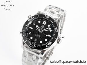 Seamaster Diver 300M VSF 1:1 Best Edition Black Ceramic Black Dial on SS Bracelet A8800 V2 - Image 4